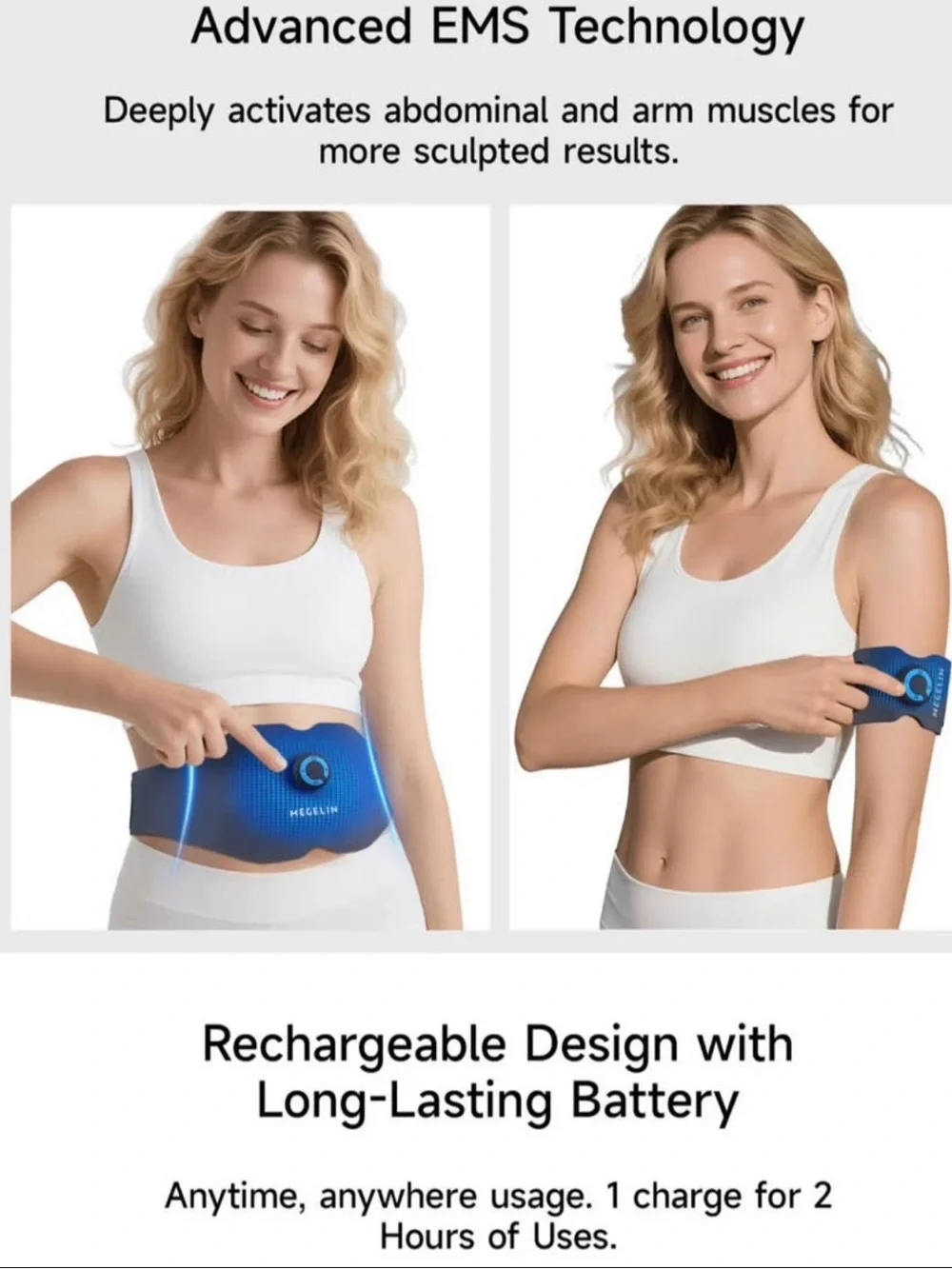 Megelin Black Portable Electronic Muscle Stimulator Pad
